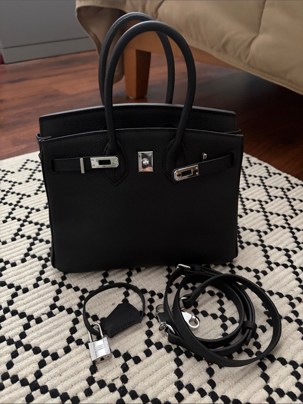 Classic Black Leather Top-Handle Tote - Silver Hardware 🖤